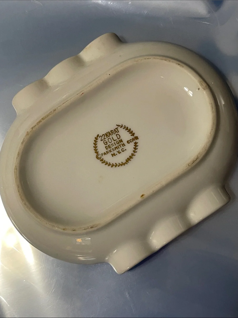 Indianapolis Motor Speedway 500 Porcelain 22K Trim Ashtray/ Trinket Dish